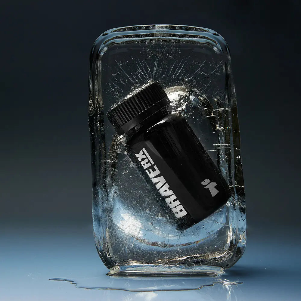 BraveRX Bottle in Ice Cube
